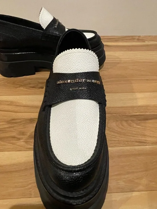 Alexander Wang Carter Chunky Platform Leather Loafers- Pre Loved - Picture 3 of 5